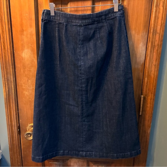 Talbots Denim Button Front A-Line Skirt - Picture 5 of 15